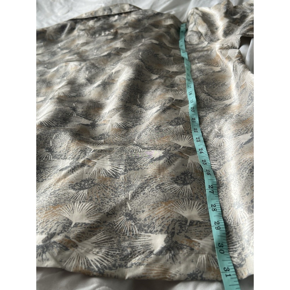 Vintage Firethorn 100% Silk Button-Up Shirt – Abstract Desert Palm Print (XL) - Picture 7 of 9